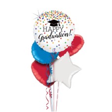 Glittering Grad Confetti Foil Balloon Bouquet